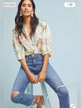 Anthropologie Maeve Kalapana Floral Blouse